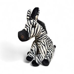 Wild Republic Zebra Plush 13” Safari Animal Black White Striped Stuffed Toy